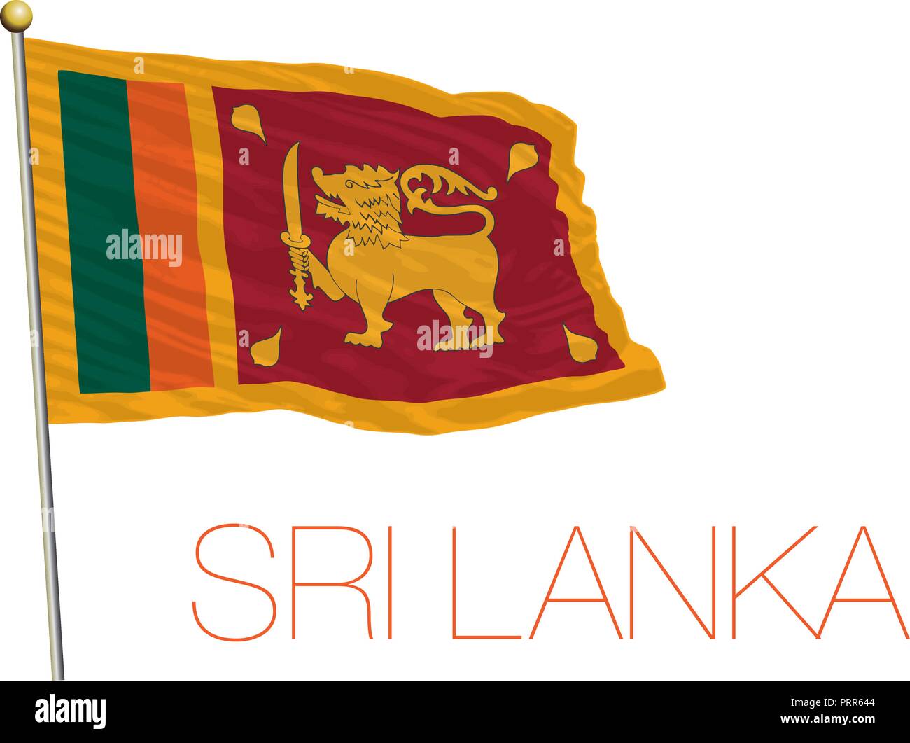 Sri Lanka drapeau officiel, vector illustration Illustration de Vecteur