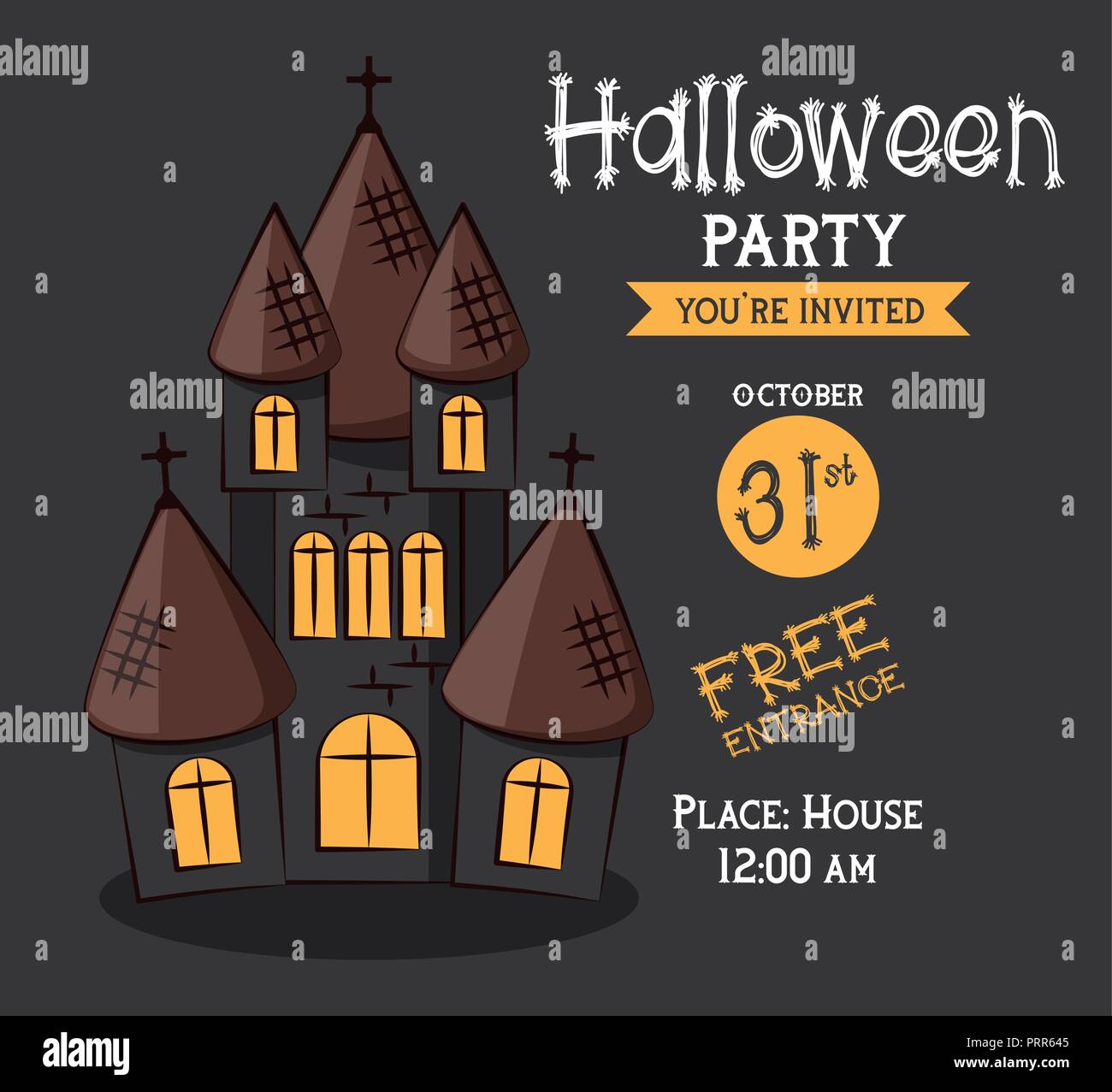 Halloween party invitation card Illustration de Vecteur