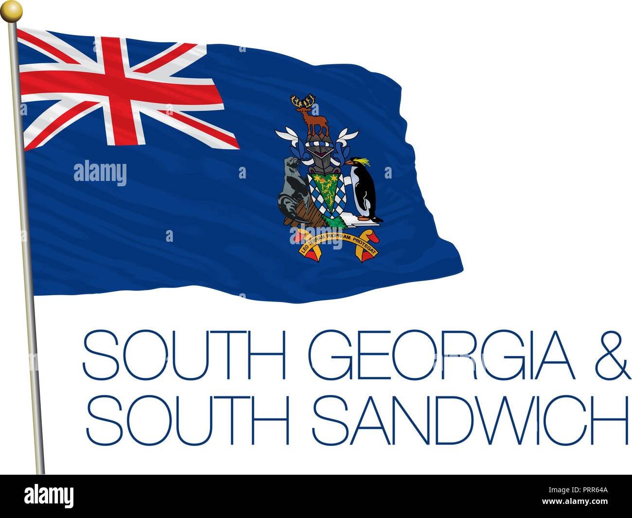 La Géorgie du Sud et Îles Sandwich du drapeau officiel, UK, vector illustration Illustration de Vecteur
