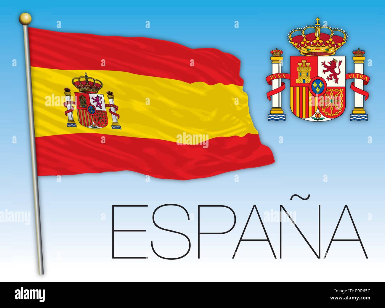 Espagne drapeau officiel, vector illustration Illustration de Vecteur