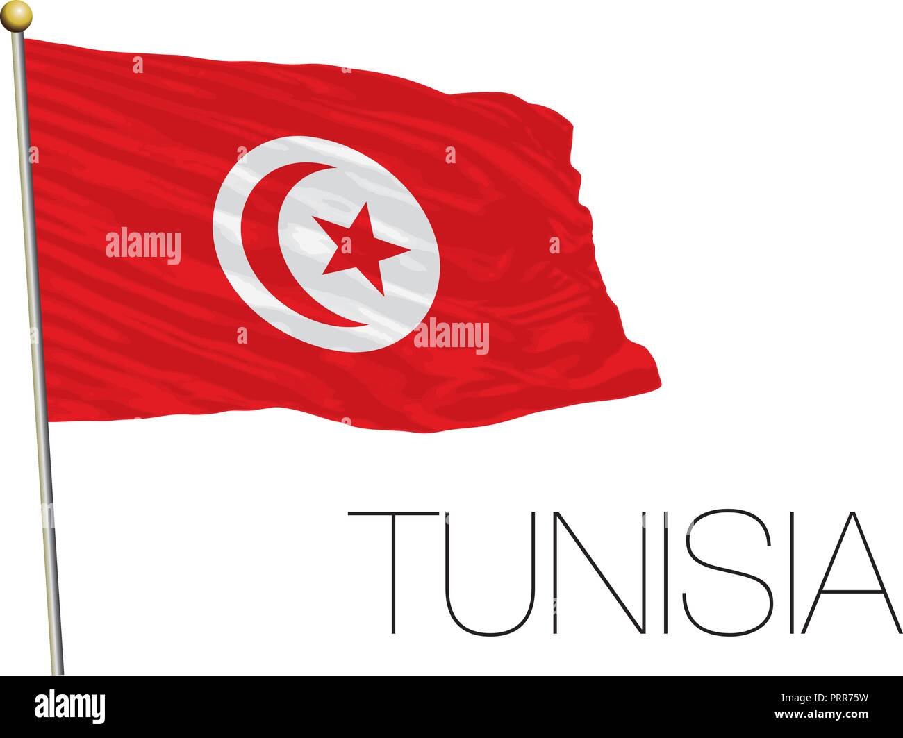 Tunisie drapeau officiel, vector illustration Illustration de Vecteur