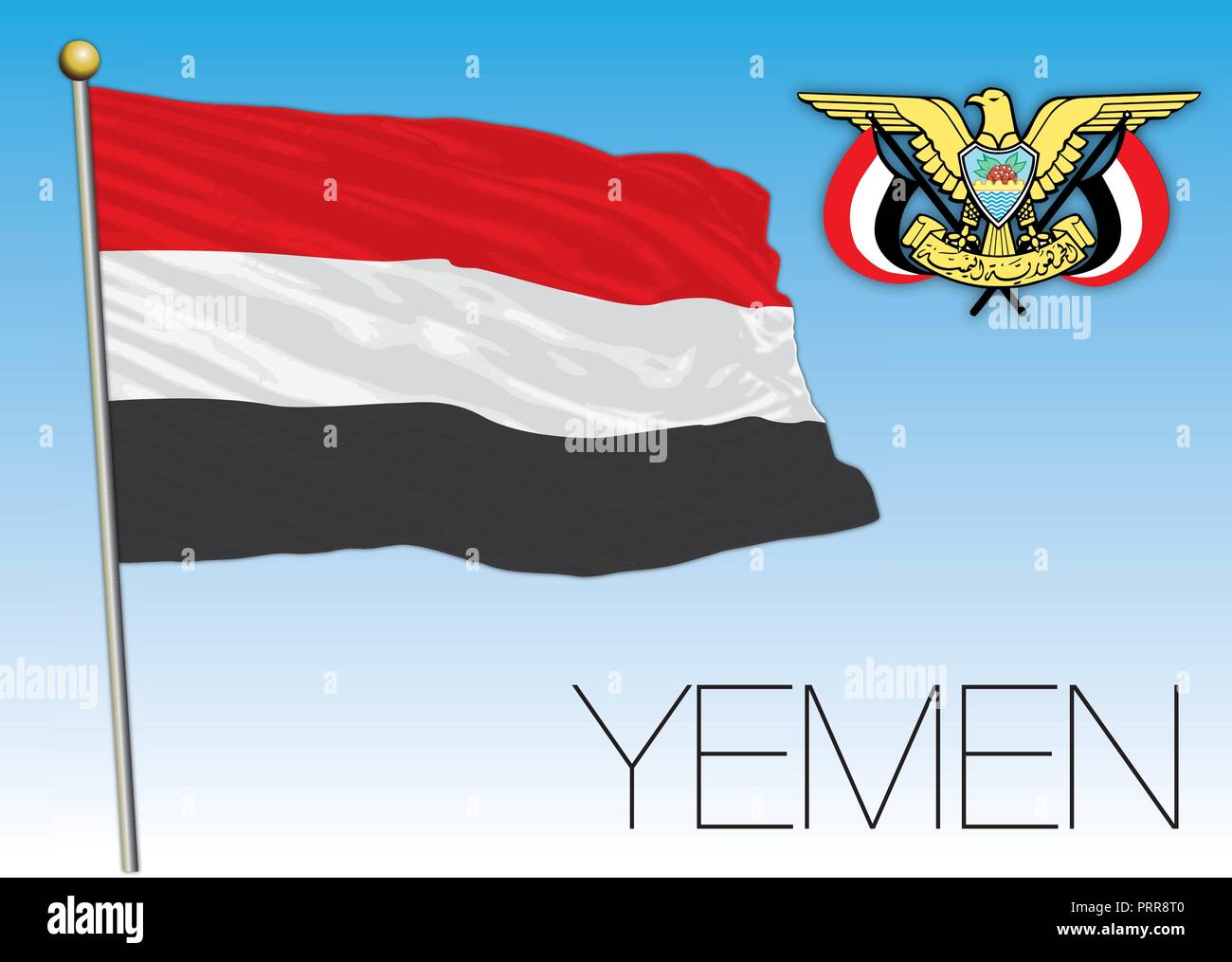 Yémen drapeau officiel, vector illustration Illustration de Vecteur