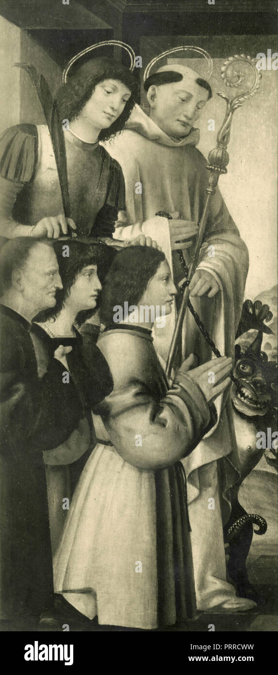 Saints, peinture de Jan Van Eyck, 1920 Banque D'Images