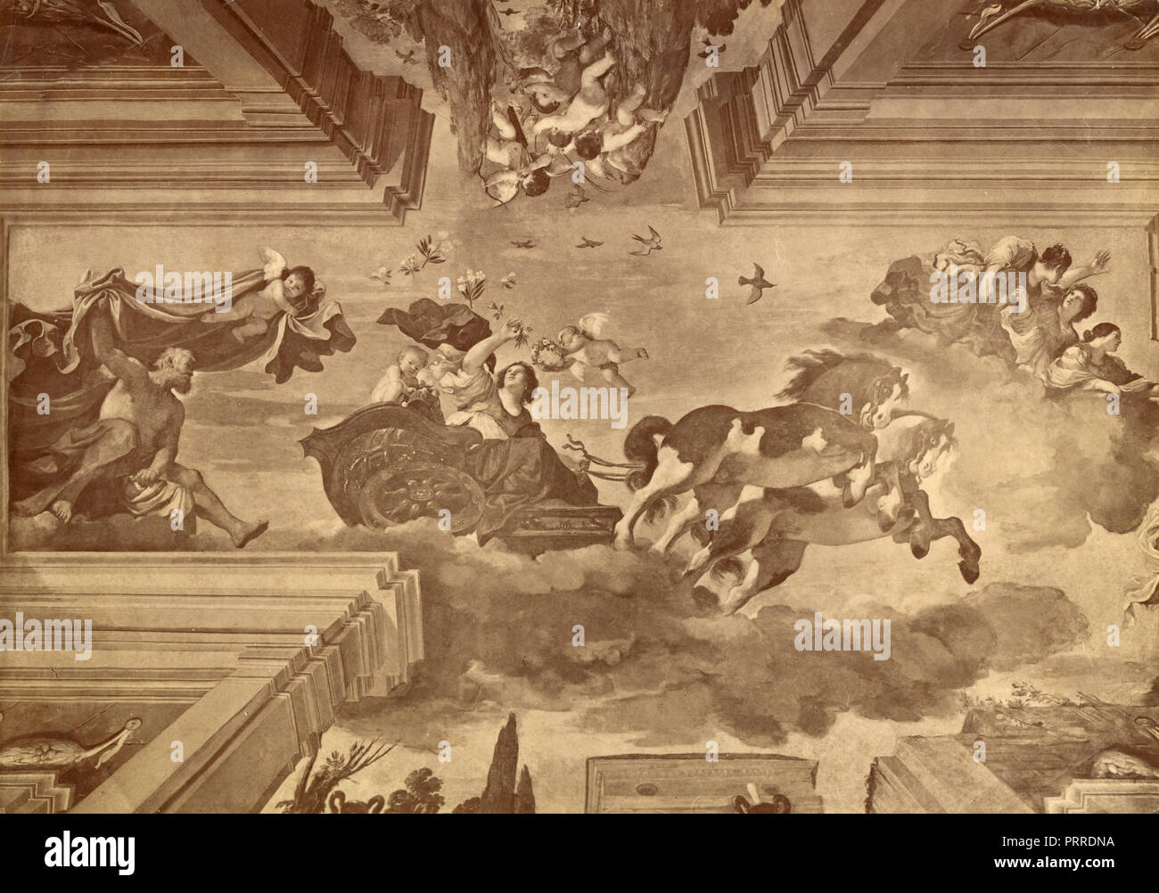 L'Aurora, fresque de Guercino, Casino Villa Ludovisi, Rome, Italie 1900 Banque D'Images