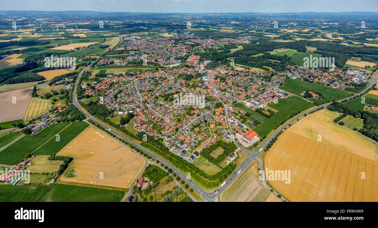 Sommaire Paderborn, avec routes fédérales B475 et B513, paderborn, Münsterland, Rhénanie du Nord-Westphalie, Allemagne Banque D'Images