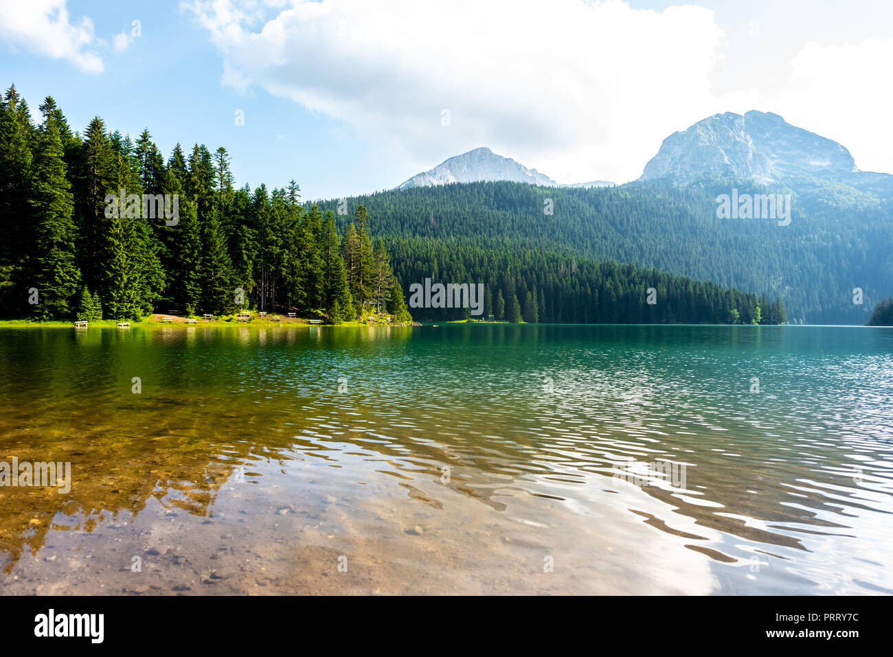 Paysage de montagne et lac Noir glaciaire au Monténégro Banque D'Images