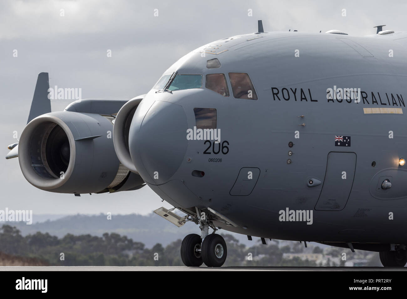 Royal Australian Air Force (RAAF) Boeing C-17A Globemaster III grand avion de transport militaire A41-206 du 36 Escadron basé à Amberley RAAF, Queensla Banque D'Images