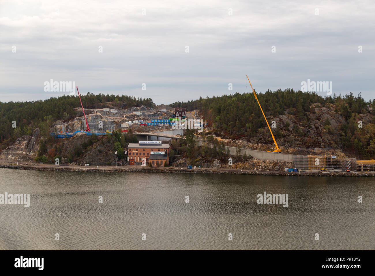 Editorial 08.09.2018 Stockholm Suède, site de construction de l'archipel et l'aménagement à Telegrafberget Banque D'Images