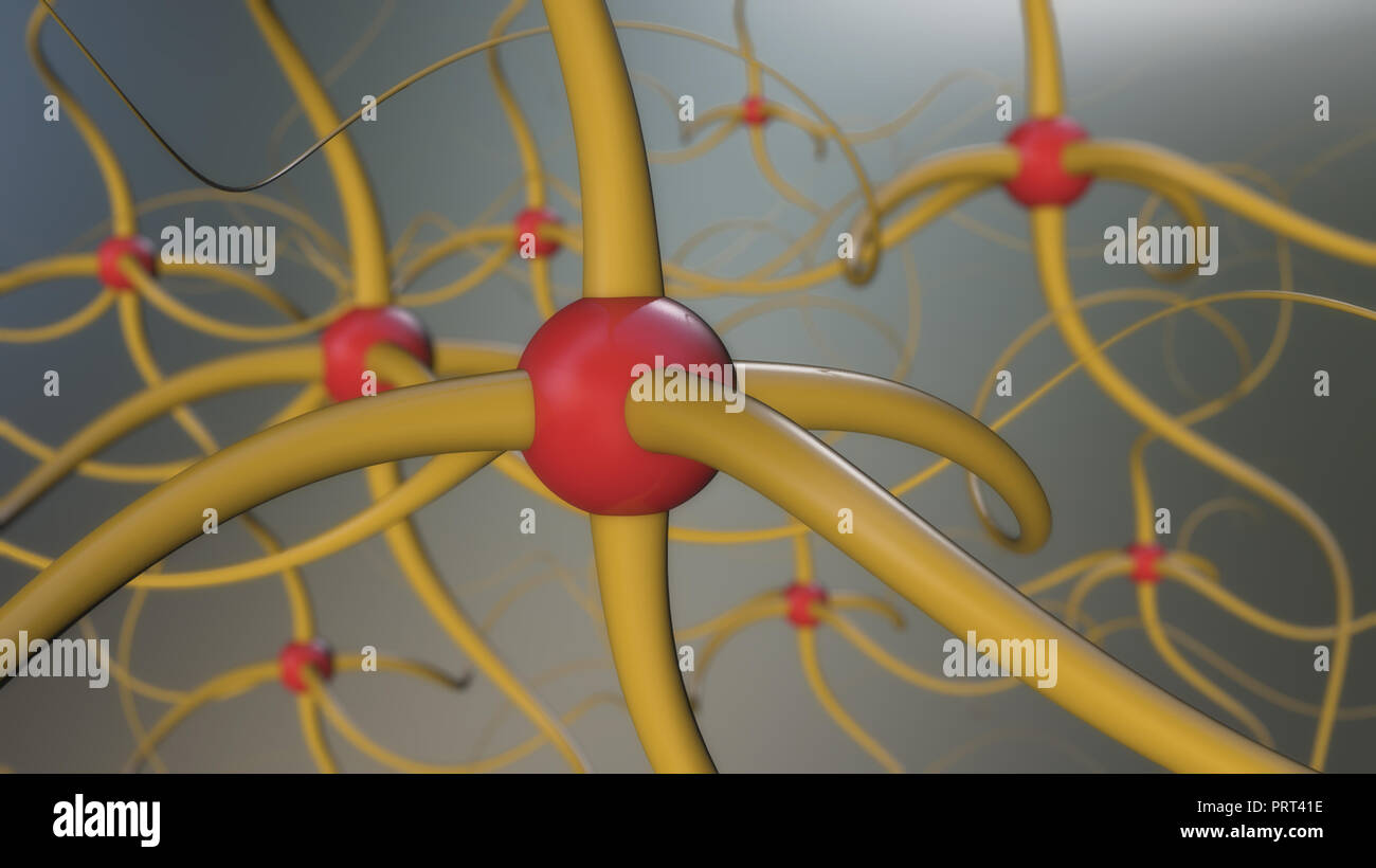 Synapse du cerveau entre les neurones du cerveau Banque D'Images