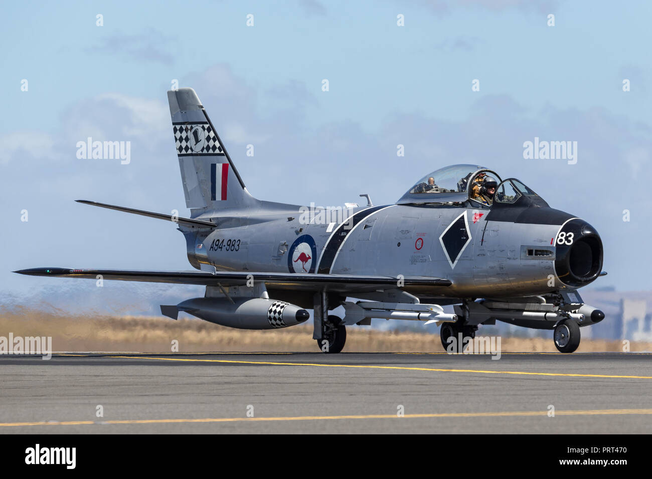 Ancien Royal Australian Air Force (RAAF) Commonwealth Aircraft Corporation CA-27 Sabre des avions à réaction. Banque D'Images