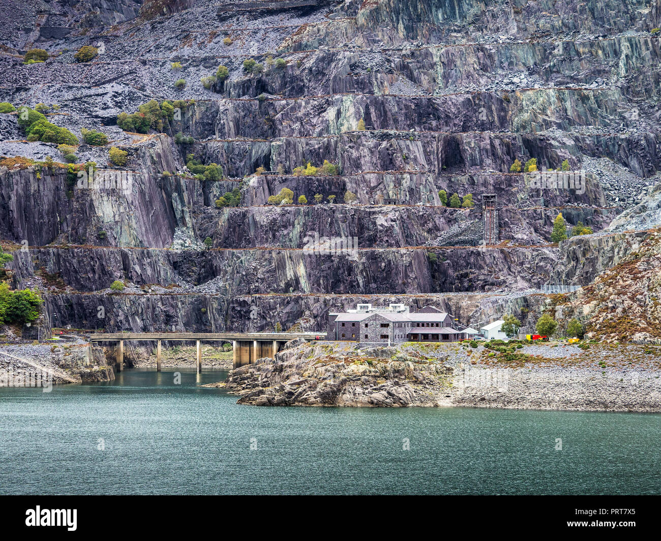 Dinorwig Power Station Llanberis - partie de l'hydroélectrique de stockage par pompage, c Dinorwig Llanberis, Snowdonia. Dinorwic ardoise Llyn Peris Banque D'Images
