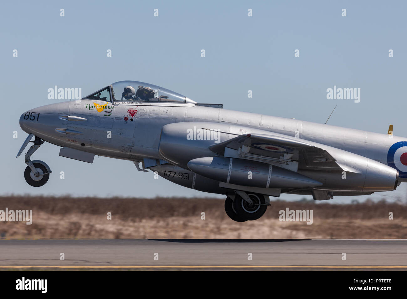 Gloster Meteor F.8 VH avions-MBX dans l'ère de la guerre de Corée de la Royal Australian Air Force (RAAF) marquage. Banque D'Images