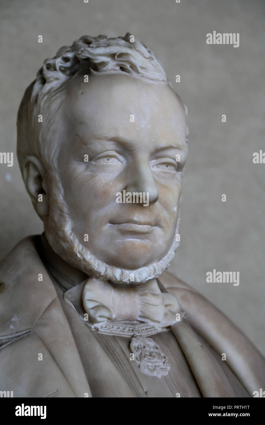 Cavour (1810-1861). Homme d'État italien et la figure de l'unification italienne. Apprêt 1er Ministre de l'Italie. Statue. Campo Santo. Pise. L'Italie. Banque D'Images