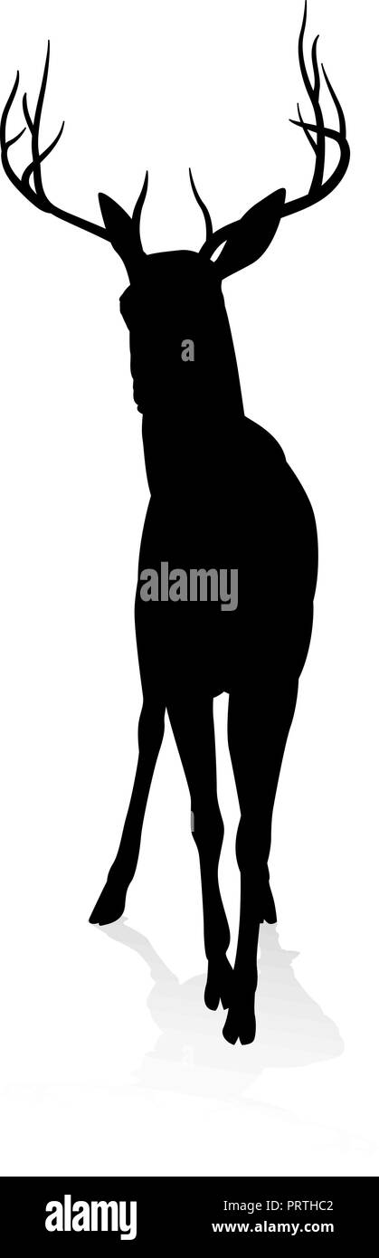 Silhouette Animal Deer Illustration de Vecteur