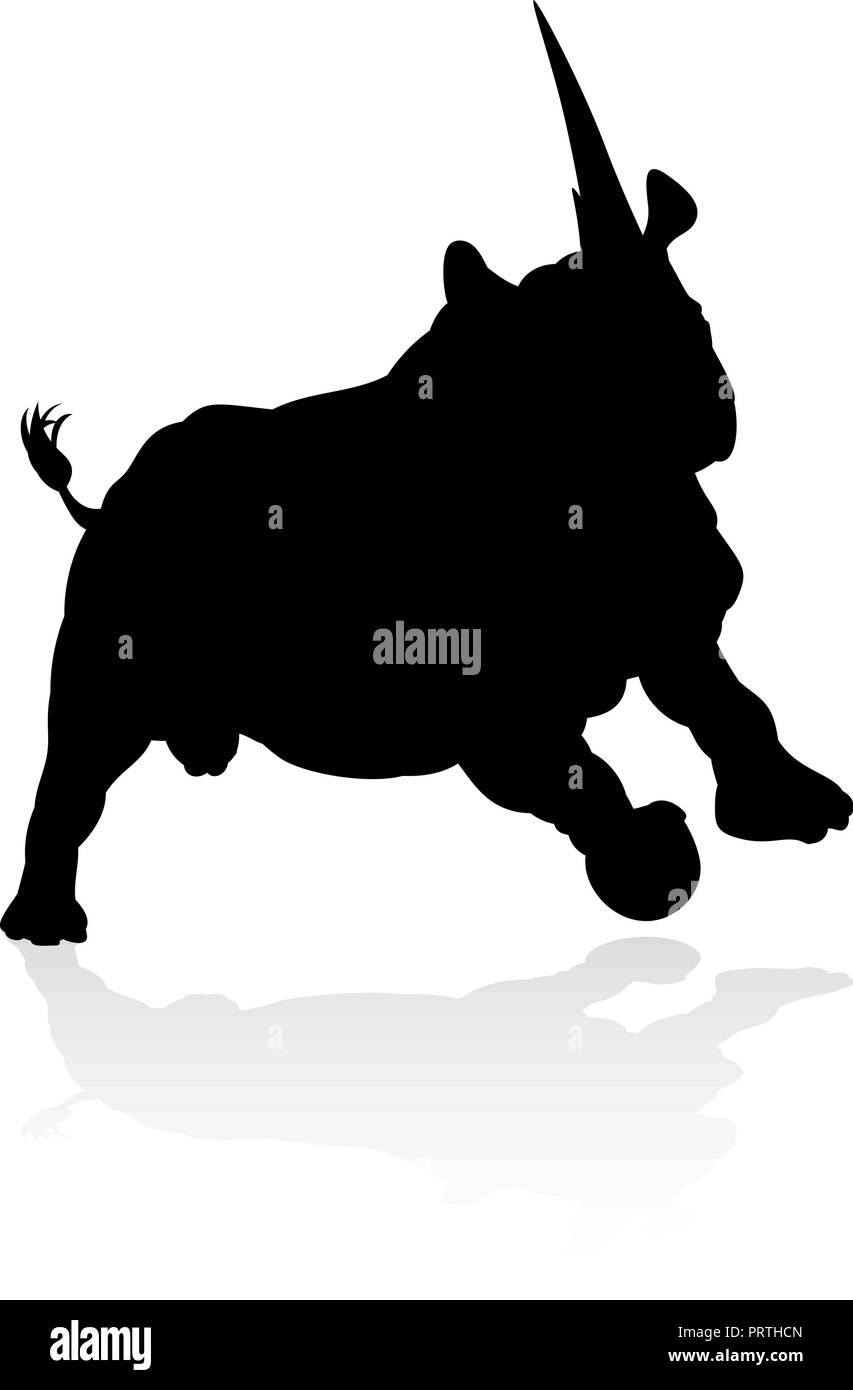 Silhouette animale Rhino Illustration de Vecteur