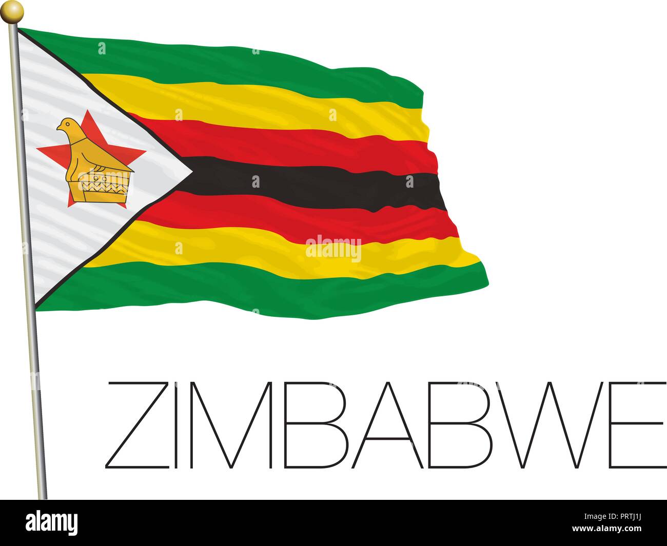 Zimbabwe drapeau officiel, vector illustration Illustration de Vecteur