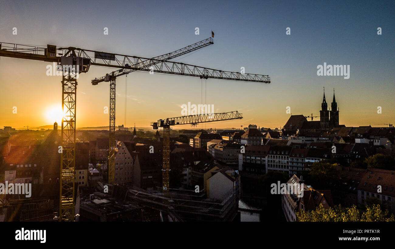 Crains, la construction dans la vieille ville, de la vieille ville, Nuremberg, Allemagne Banque D'Images
