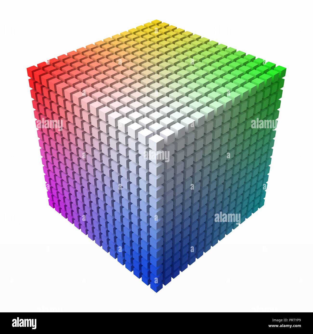 L'utilisation des petits cubes fait dégradé de couleur en forme de grand cube. Style 3d illustration vectorielle. Illustration de Vecteur