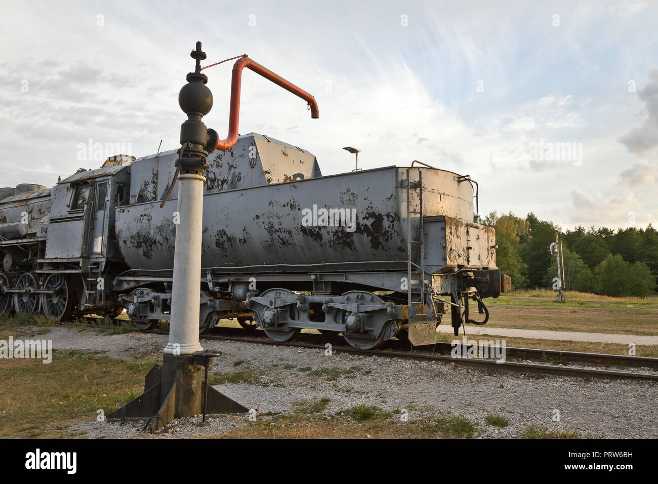 Vieille locomotive à Haapsalu, Estonie Banque D'Images