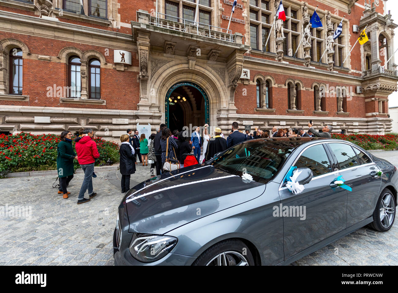 Un mariage à l'hôtel de ville. Dunkerque, France Banque D'Images