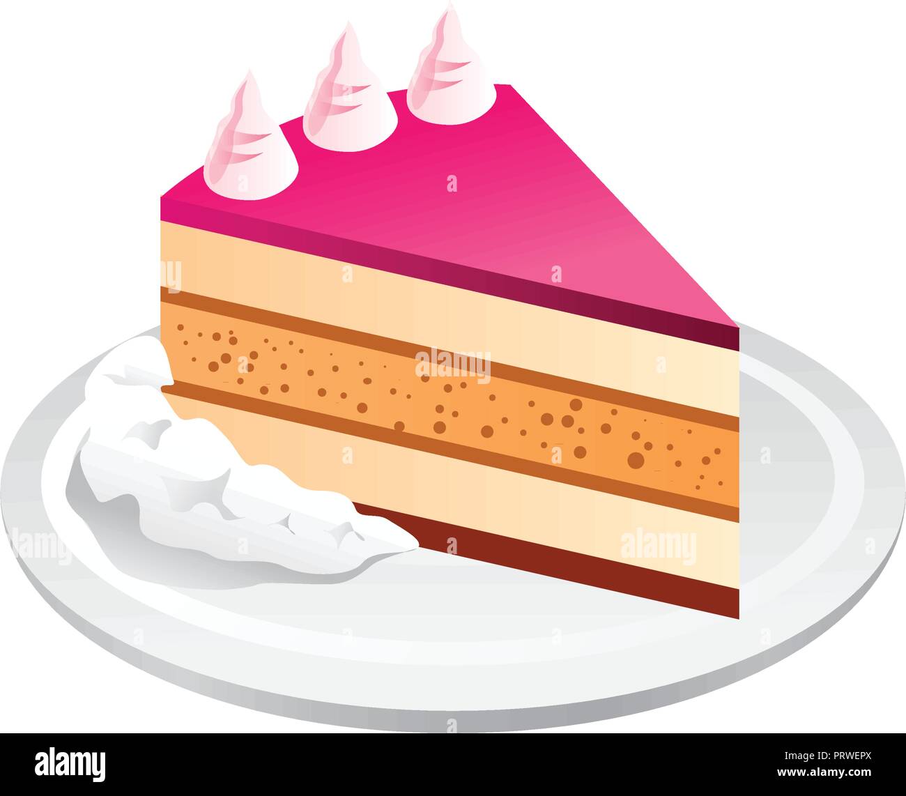 Patisserie A Gateau Realiste Sur Fond Blanc Illustration Vectorielle Image Vectorielle Stock Alamy