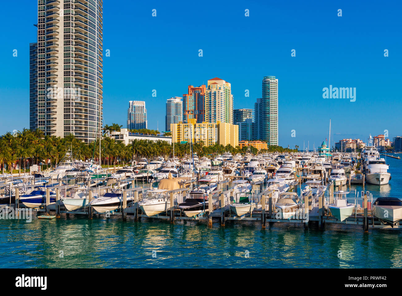Marina de Miami South Beach en Floride Banque D'Images