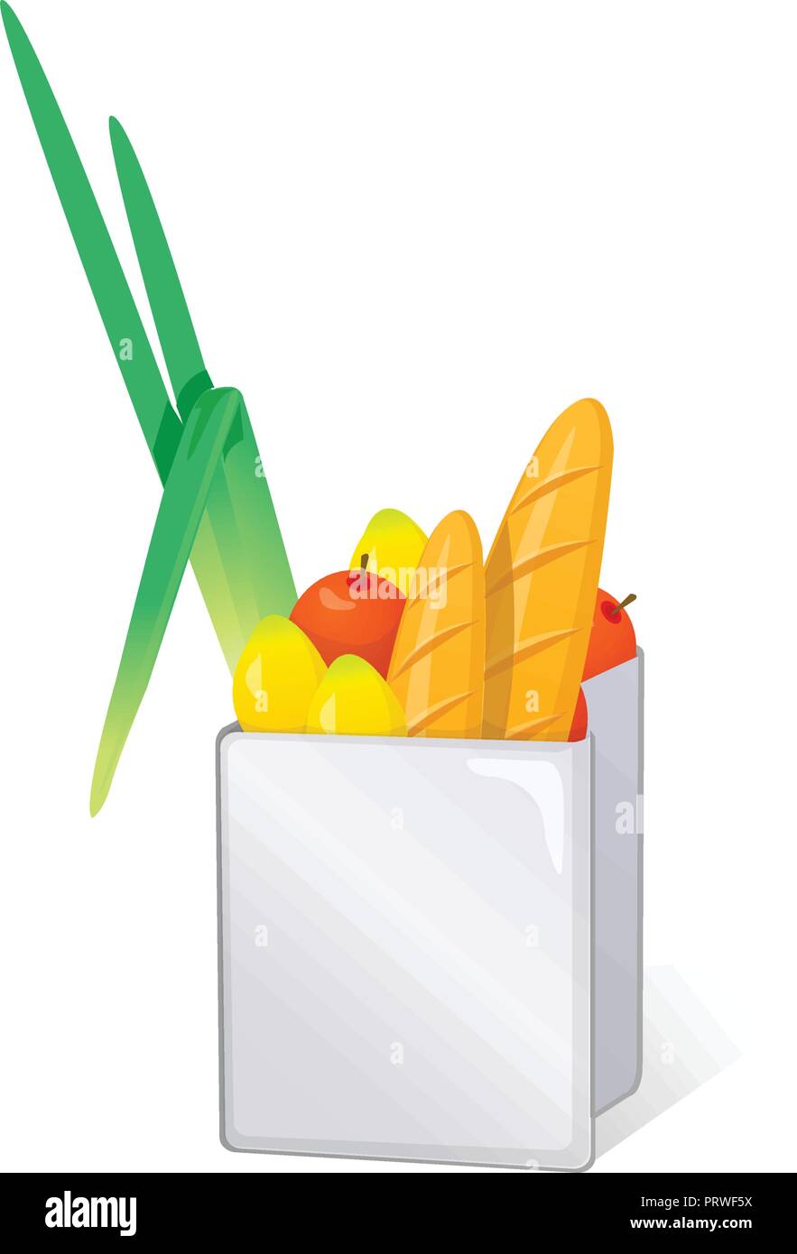 Des sacs et de la nourriture. Vector illustration isolé sur fond blanc Illustration de Vecteur
