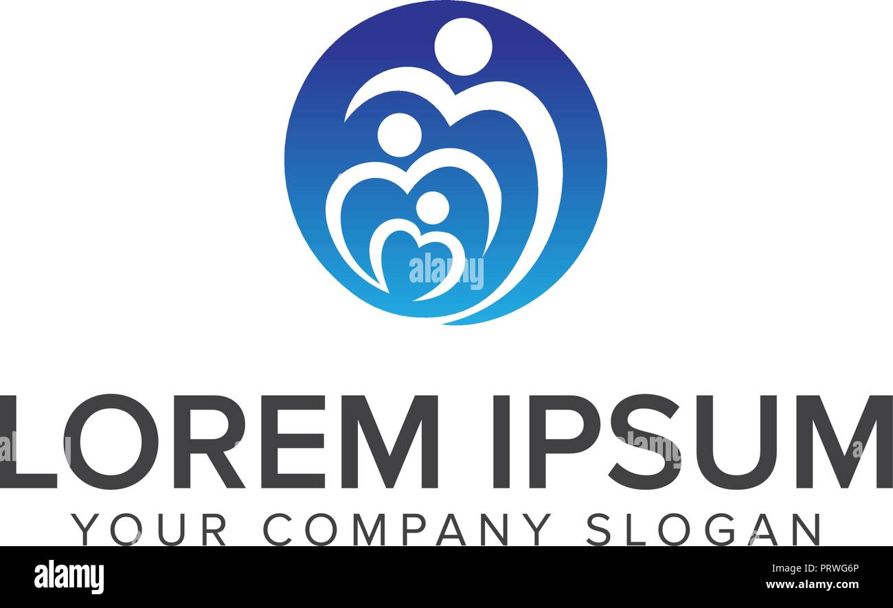Soins de la famille modèle concept conception de logo Illustration de Vecteur