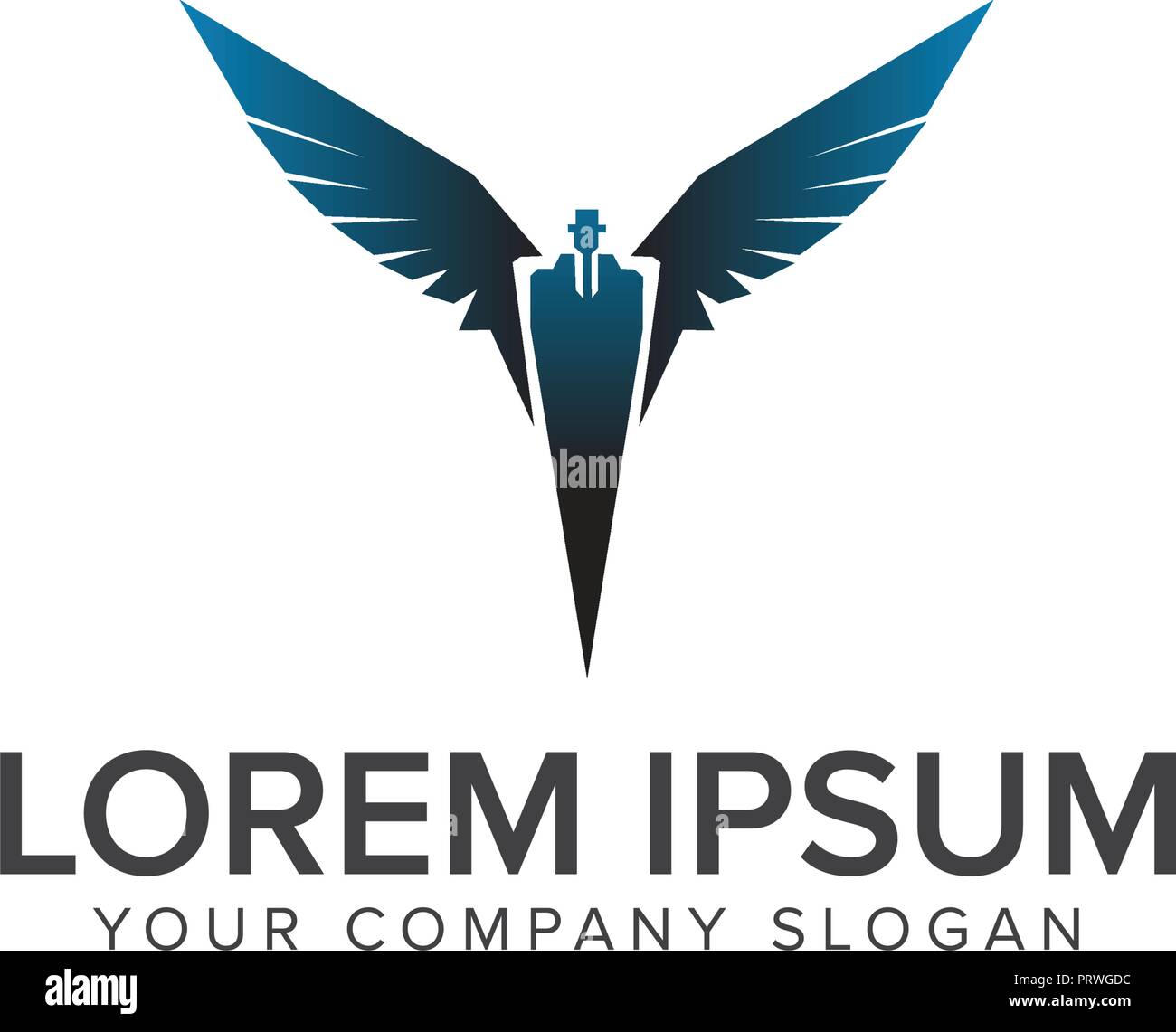 L'homme d'affaires avec des ailes logo. Affaires et finance concept design modèle. Illustration de Vecteur