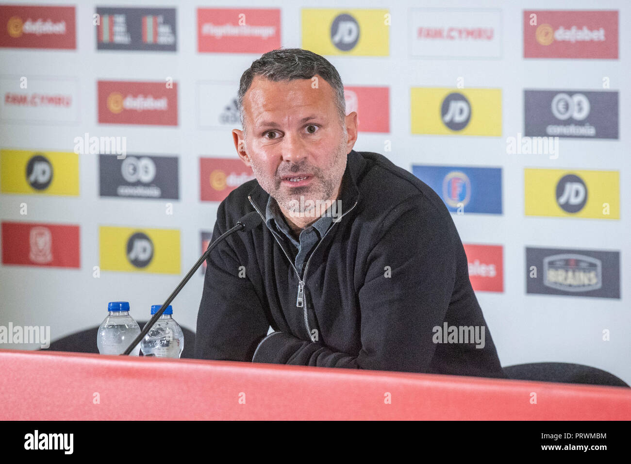 Cardiff - Pays de Galles - UK - 4 octobre 2018 : Pays de Galles Football Manager Ryan Giggs lors d'une conférence de presse au St Fagans Musée National d'histoire près de Cardiff aujourd'hui. Il a annoncé son équipe pour faire face à l'Espagne et de la République d'Irlande dans la prochaine d'internationaux. Credit : Phil Rees/Alamy Live News Banque D'Images