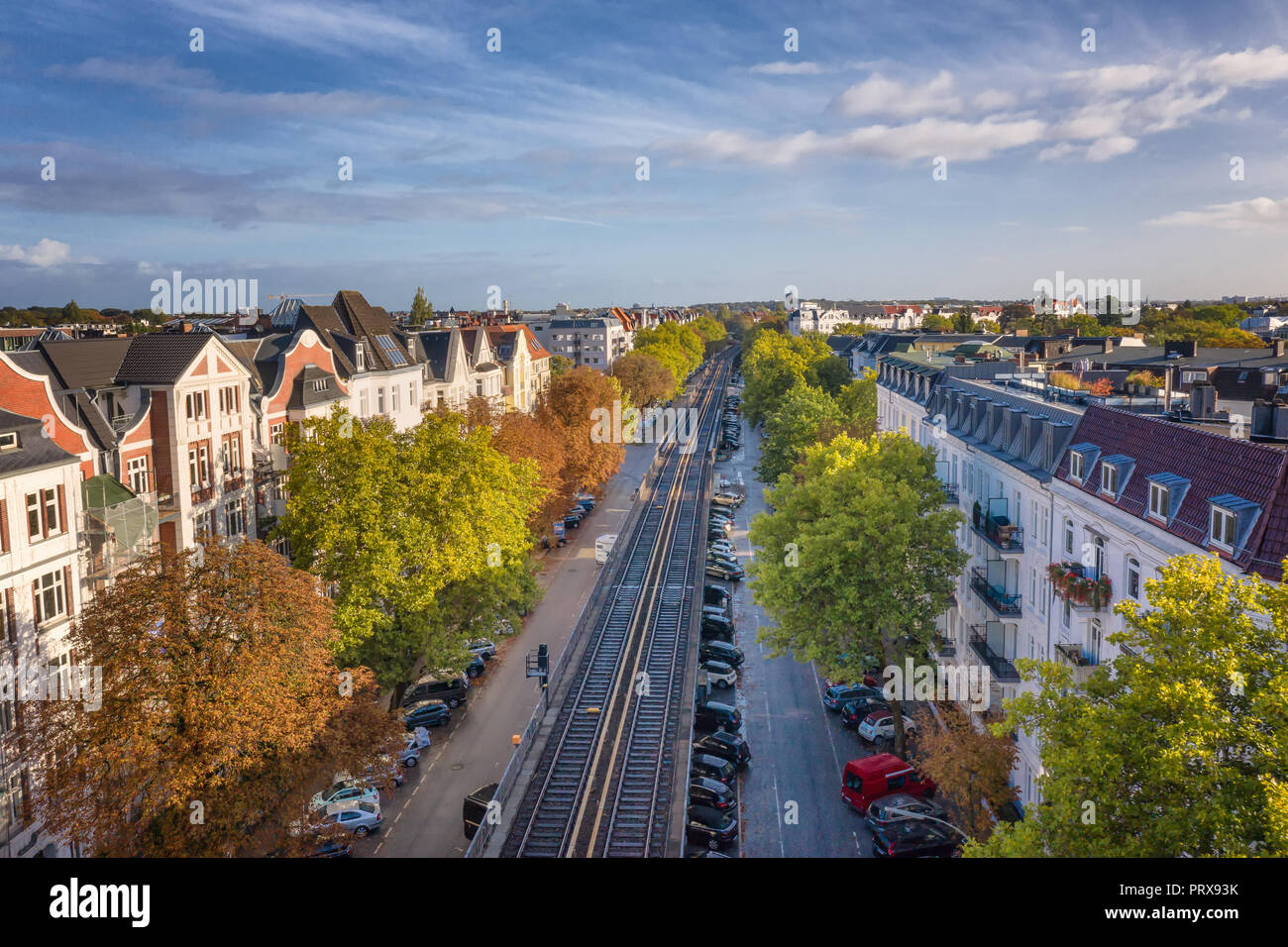 En viaduc dans le quartier Uptown Harvestehude Banque D'Images