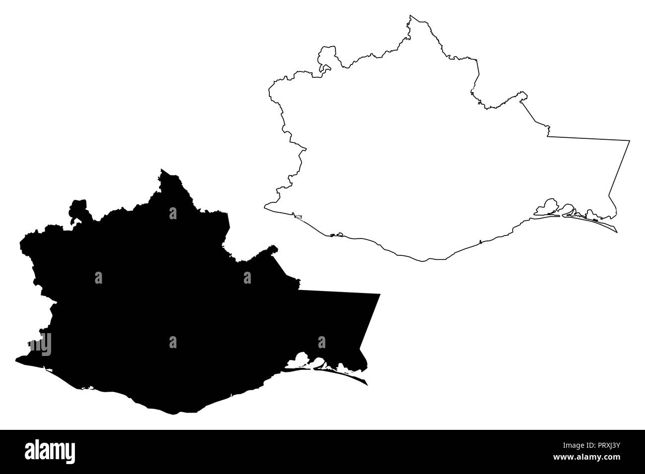 Oaxaca (Mexique, Mexique, République fédérale) map vector illustration, croquis Gribouillage à l'État libre et souverain d'Oaxaca site Illustration de Vecteur