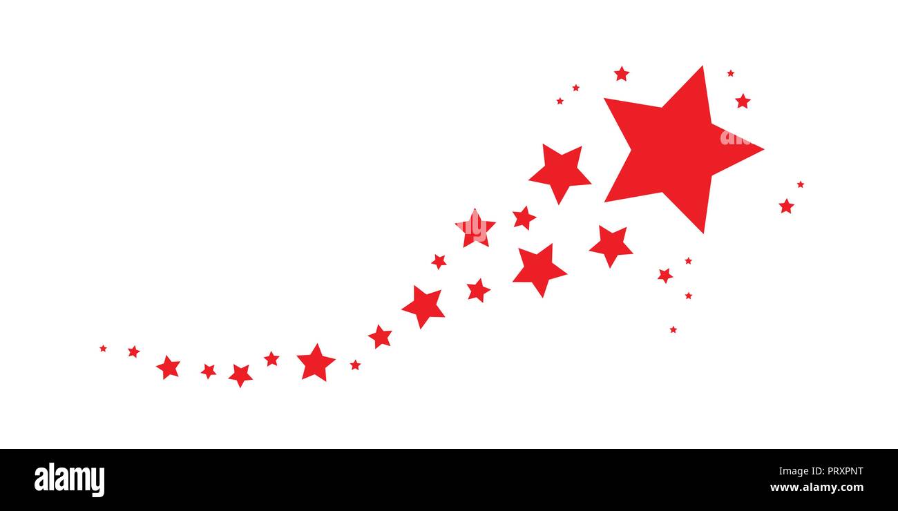 Rouge décoration de Noël étoile filante isolé sur fond blanc vector illustration EPS10 Illustration de Vecteur