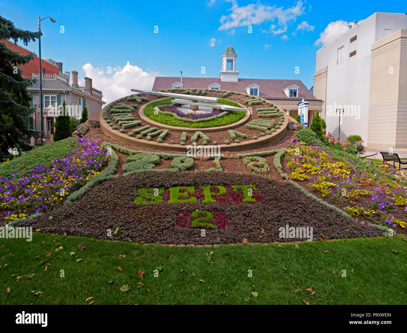 Horloge florale, Washington Park, Sandusky, Ohio Banque D'Images