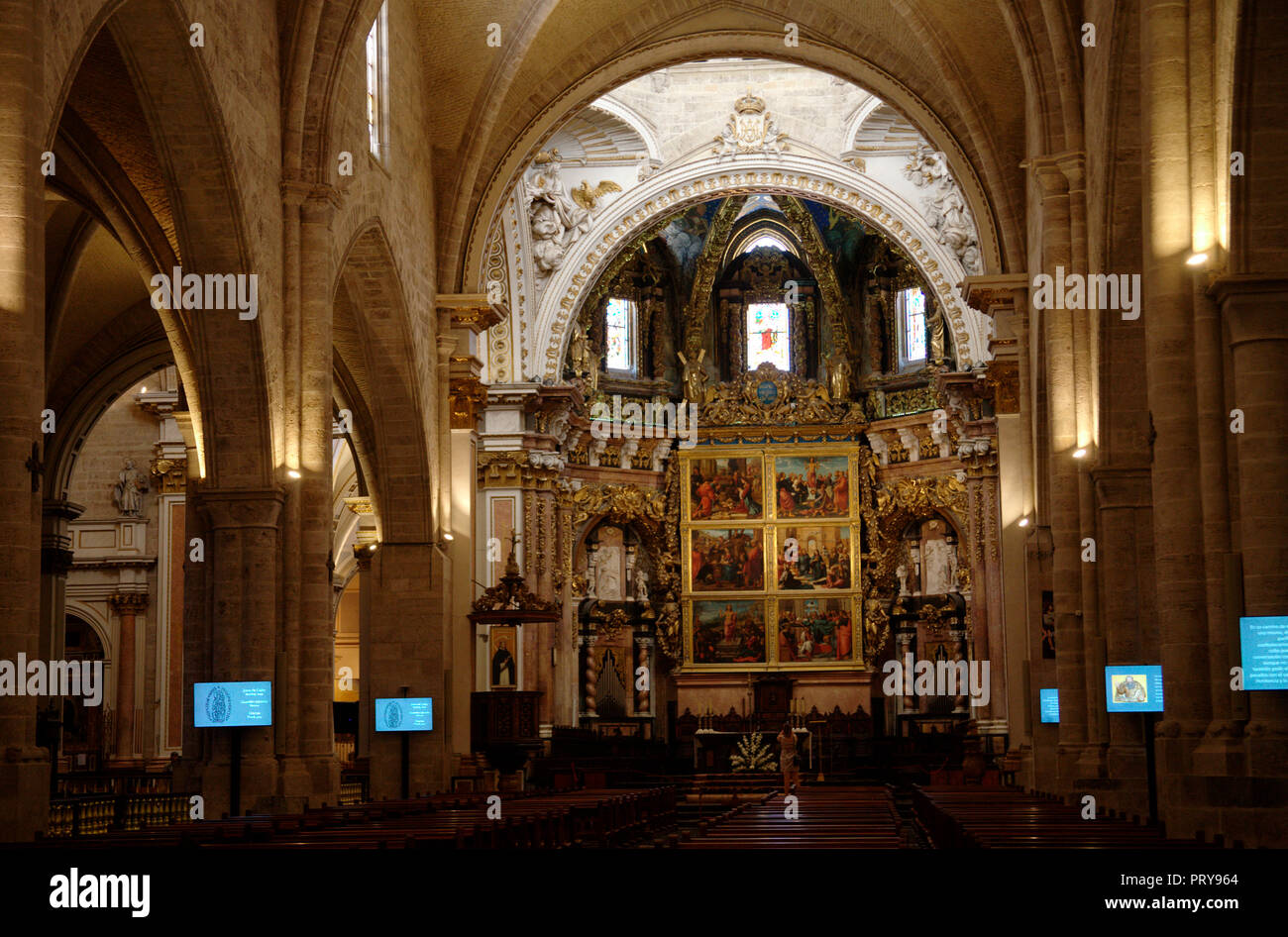 Les intérieurs de la cathédrale de Valence Banque D'Images
