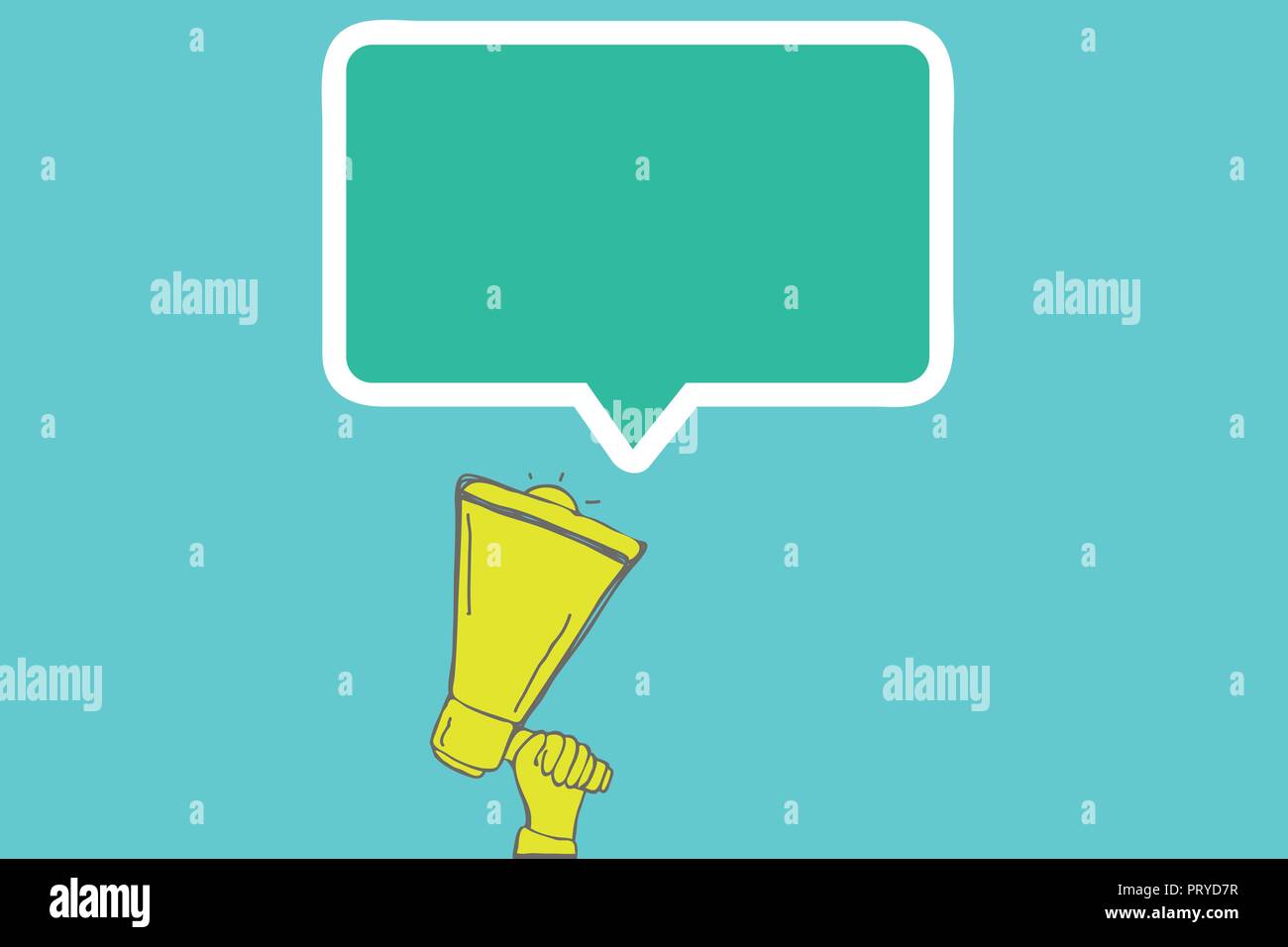 Télévision design business concept Illustration vectorielle de l'espace copie du modèle de texte pour site isolé Ad esp 3D isométrique. Human Hand Holding Megaphon vers le haut Illustration de Vecteur