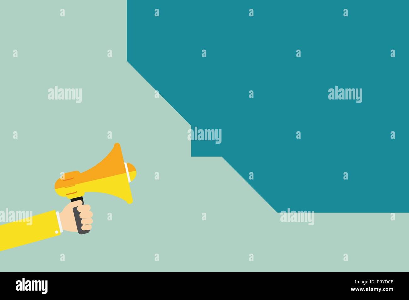 Télévision design business concept Illustration vectorielle copie vide moderne de l'espace résumé fond élément géométrique. Human Hand Holding Megaphone et vide Illustration de Vecteur