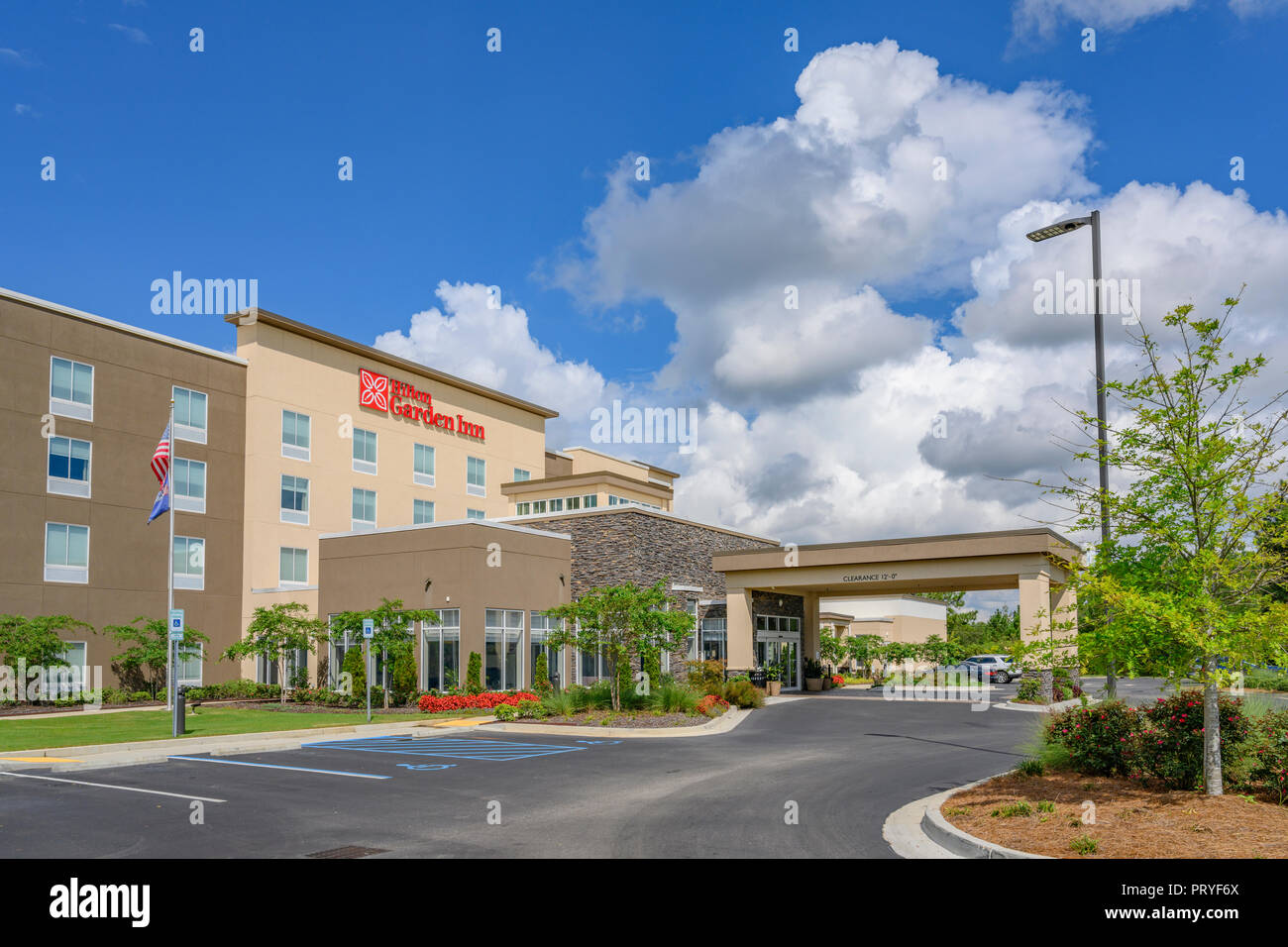 Hilton Garden Inn Hôtel ou motel/entrée extérieure à Montgomery, en Alabama, USA. Banque D'Images