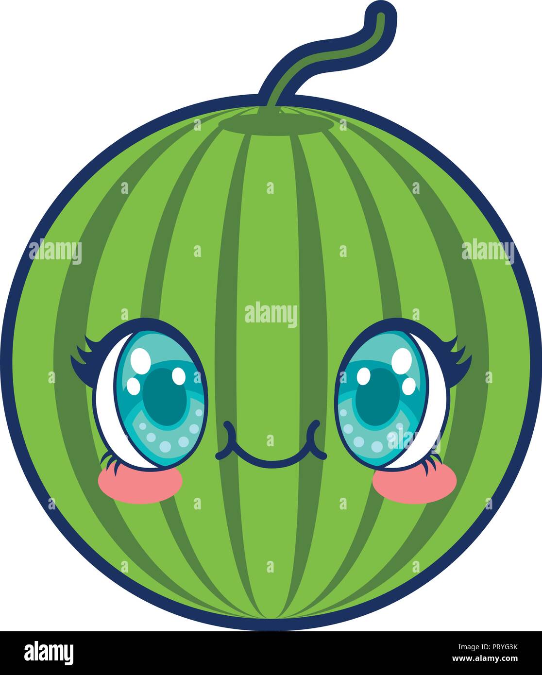 Cute Kawaii Pasteque Fruit Character Design Illustration Vectorielle Image Vectorielle Stock Alamy