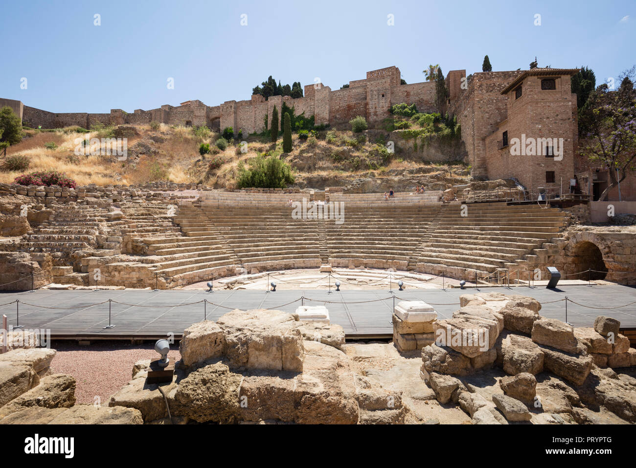 Espagne, Andalousie, Malaga, l'Alcazaba et le théâtre romain Banque D'Images