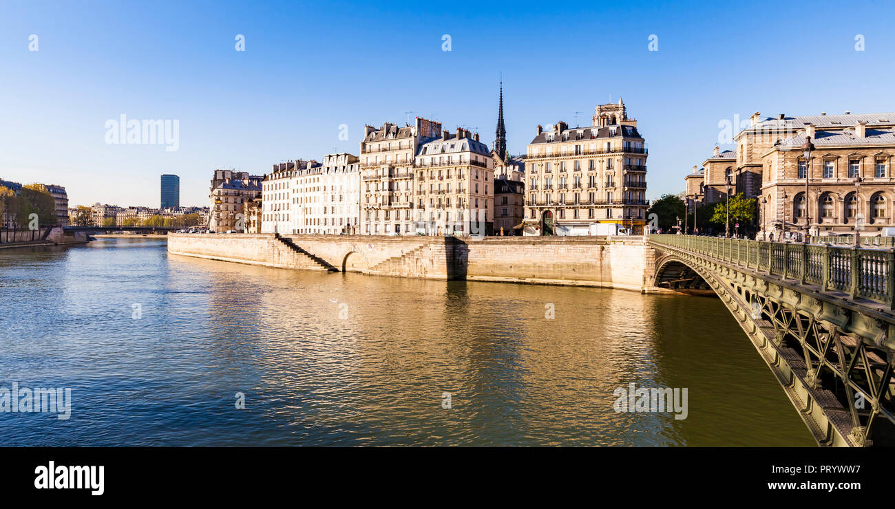 France, Paris, Pont d'Arcole Banque D'Images