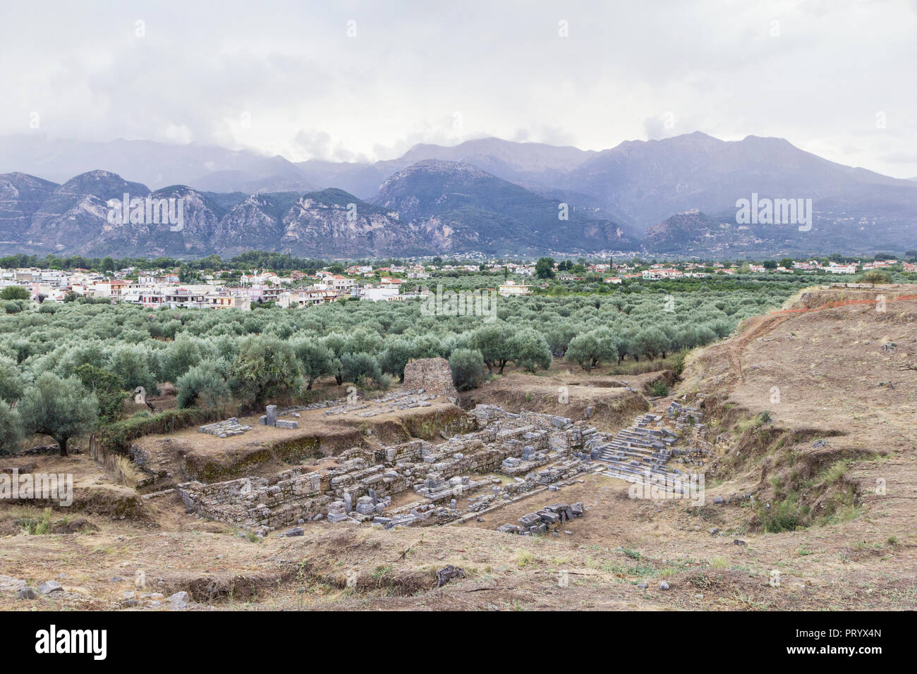 La Grèce, le Péloponnèse, en Laconie, Sparte, amphithéâtre Banque D'Images