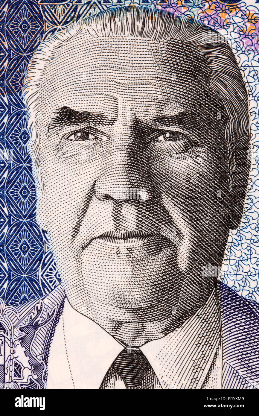 Joseph Maurice Paturau portrait de l'argent de l'île Maurice Banque D'Images