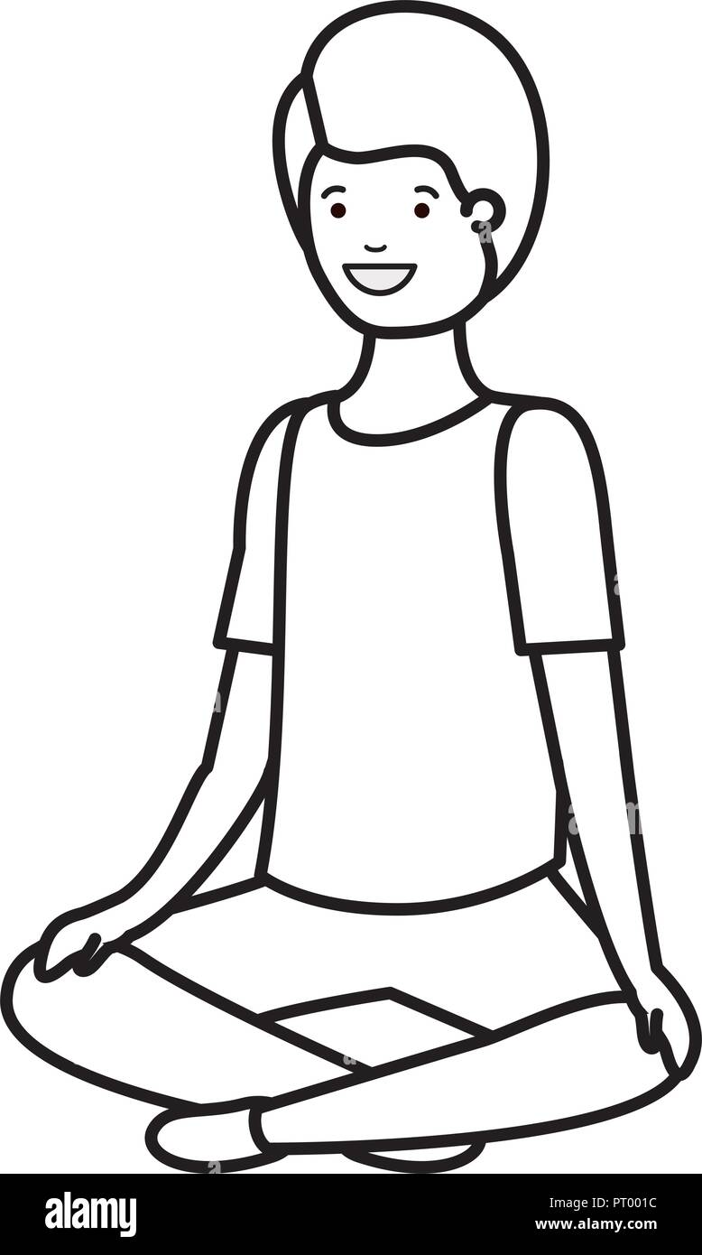 Adolescents assis caractère avatar Illustration de Vecteur