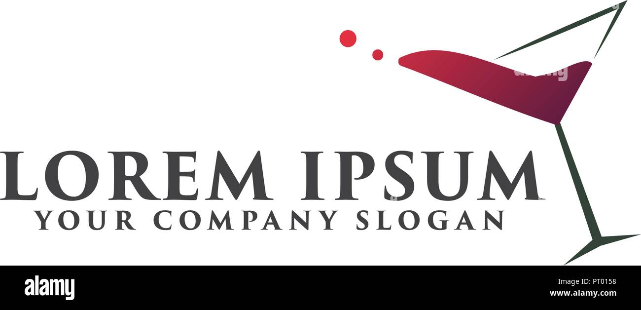 Logo cocktail, bar discothèque logo design modèle concept Illustration de Vecteur