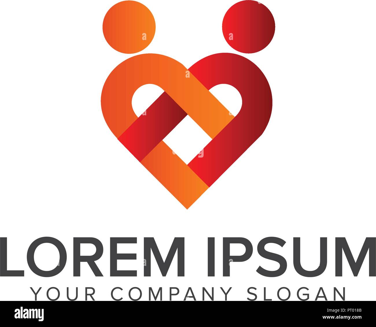 Les gens aiment couple modèle concept conception de logo Illustration de Vecteur