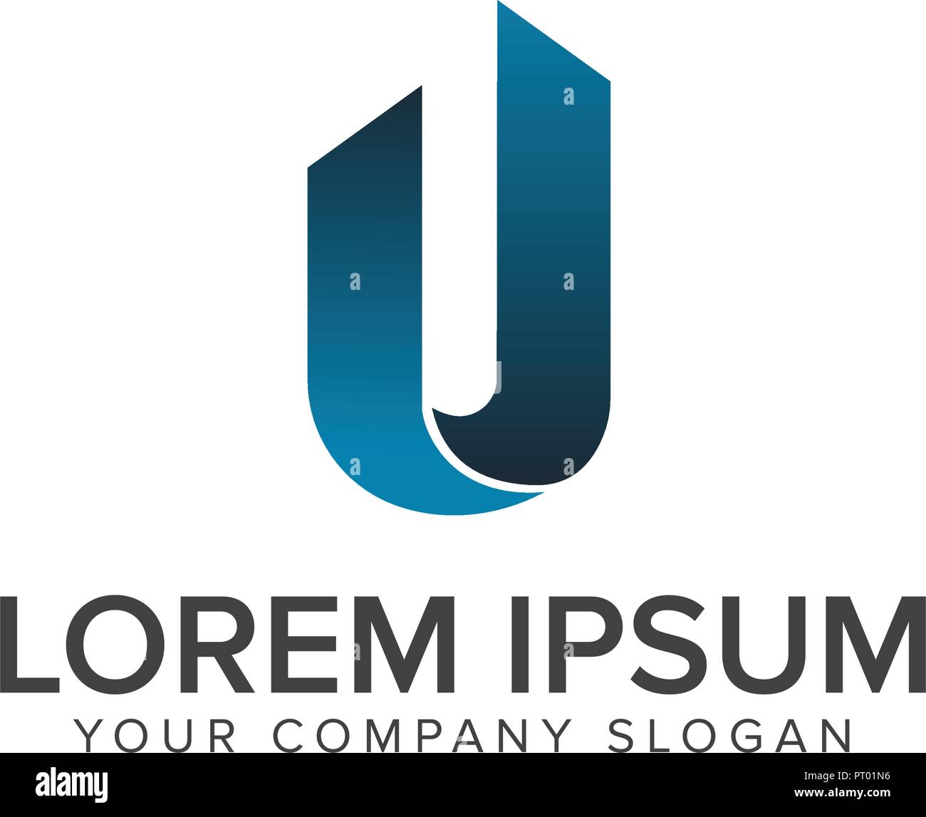 Lettre u logo. La construction d'architecture concept design de logo template Illustration de Vecteur