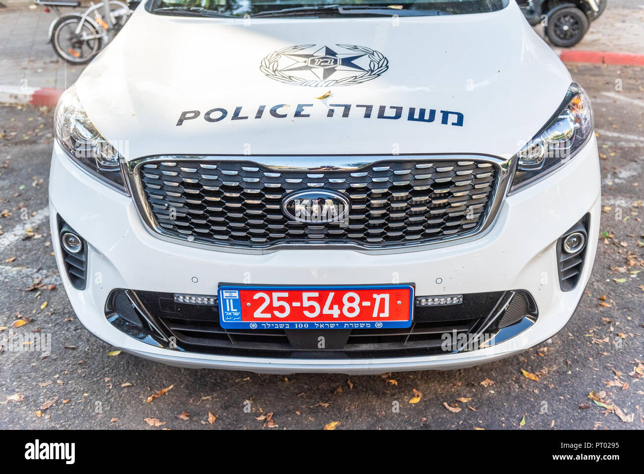 Israël, Jérusalem - 19 septembre 2018 : voiture de police israéliennes Banque D'Images