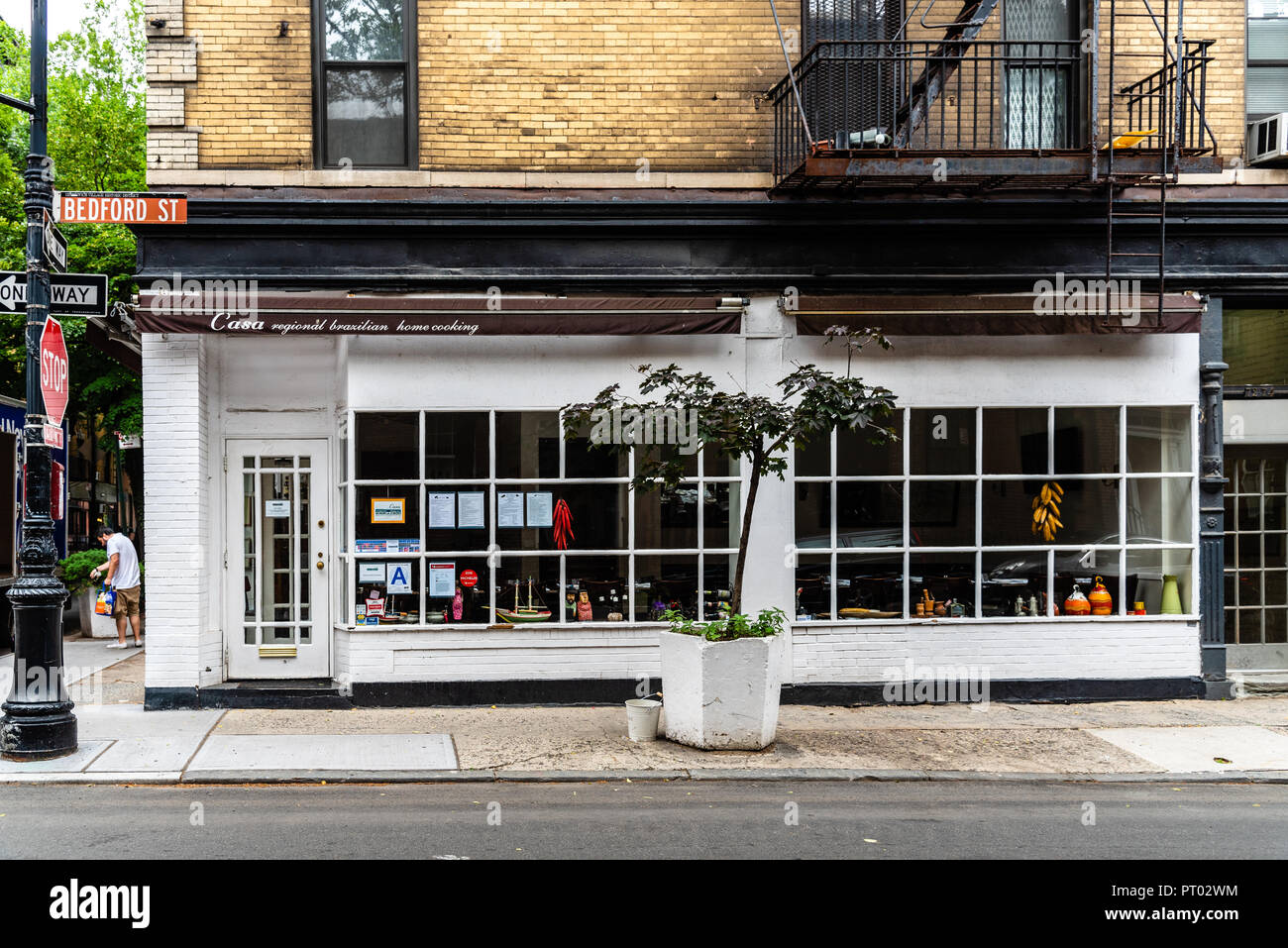 La ville de New York, USA - 22 juin 2018 : pittoresque restaurant brésilien à Greenwich Village Banque D'Images