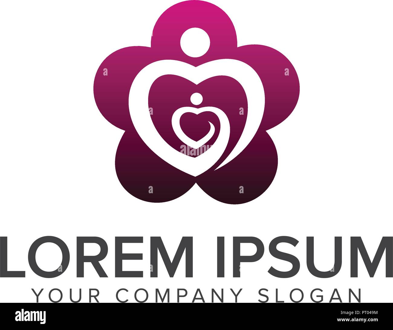 Soins de la famille modèle concept conception de logo Illustration de Vecteur